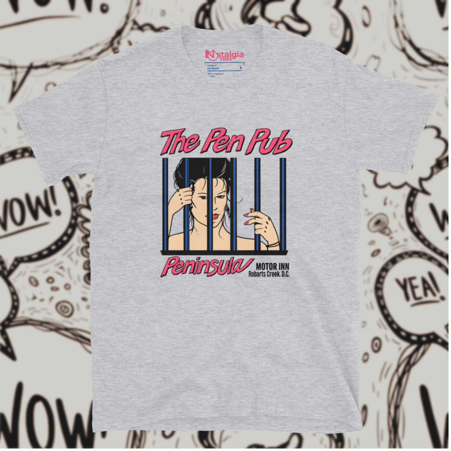 Cotton Blend Sports Grey Unisex Softstyle T-Shirt for Peninsula Motor Inn