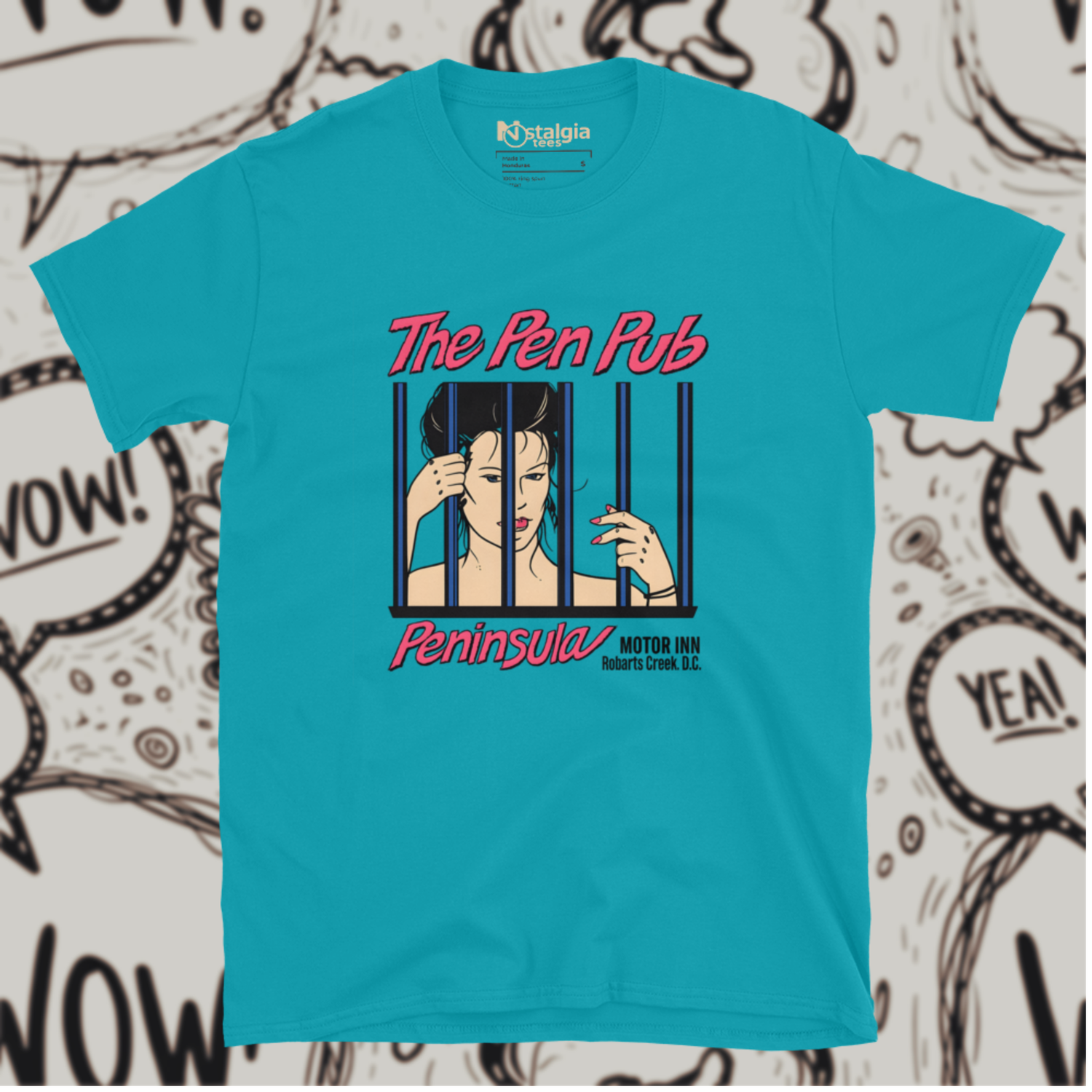 100% Cotton Tropical Blue Unisex Softstyle T-Shirt for Peninsula Motor Inn