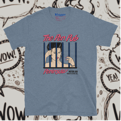 Cotton Blend Indigo Heather Unisex Softstyle T-Shirt for Peninsula Motor Inn