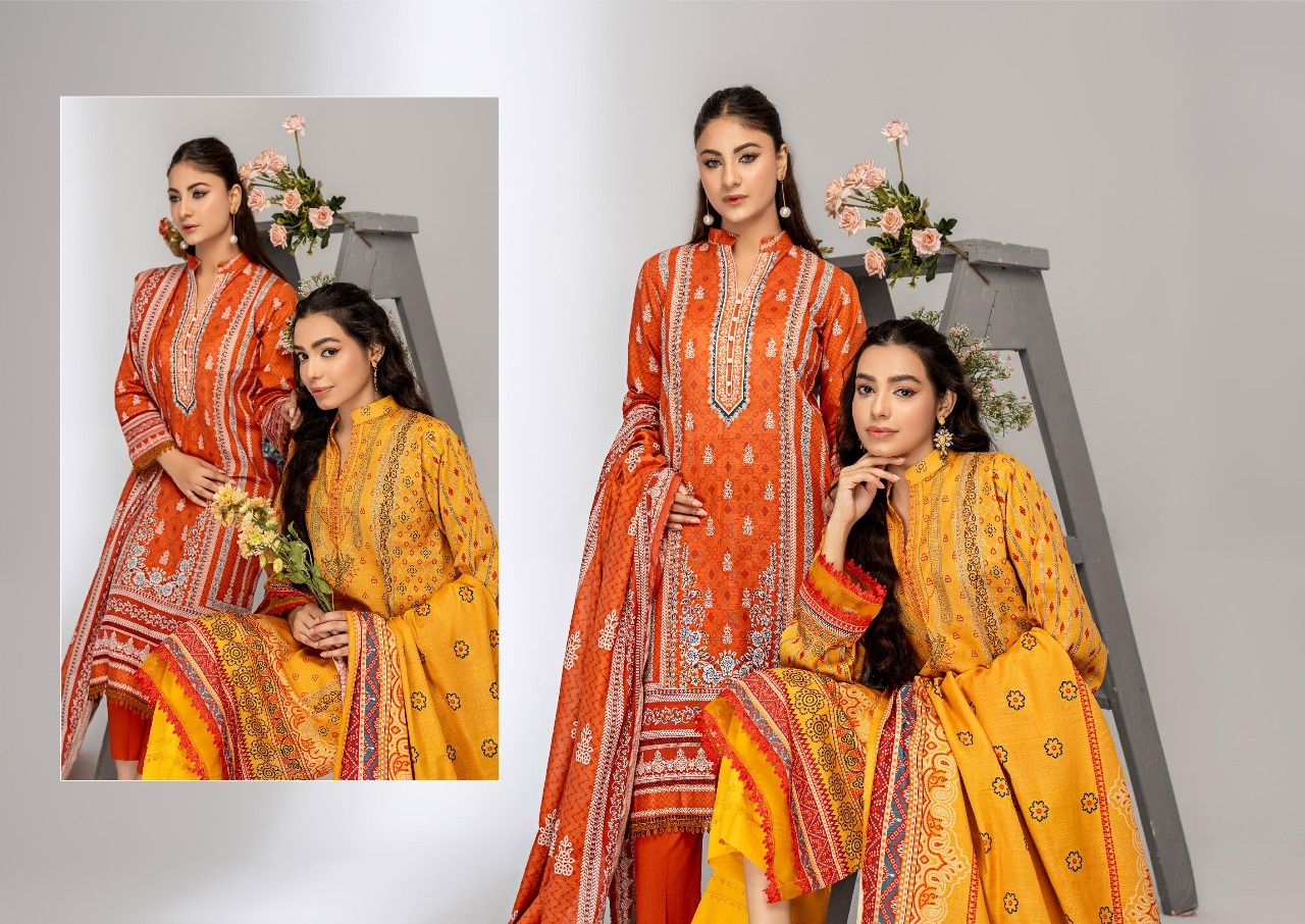 Step into Soft Khaddar 3-Piece Printed Suits