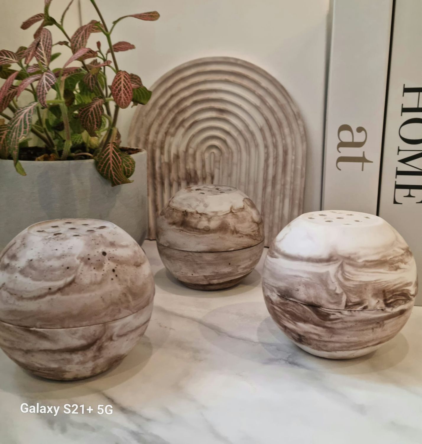 Marble gypsum incense burners
