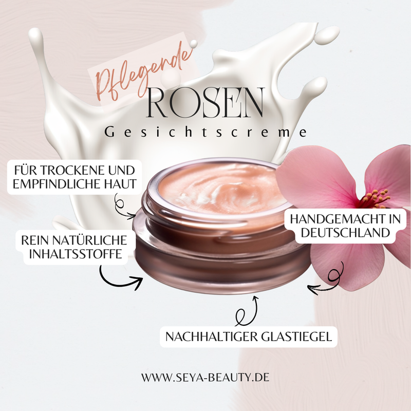 Pflegende Rosen Gesichtscreme - für trockene, emfindliche & reife Haut