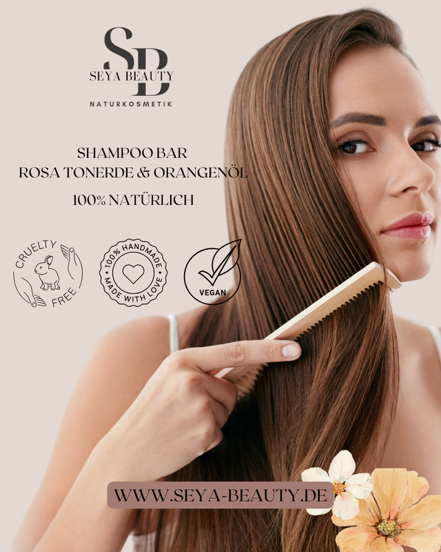 Shampoo Bar/ Festes Shampoo mit rosa Tonerde – Natürlich & plastikfrei