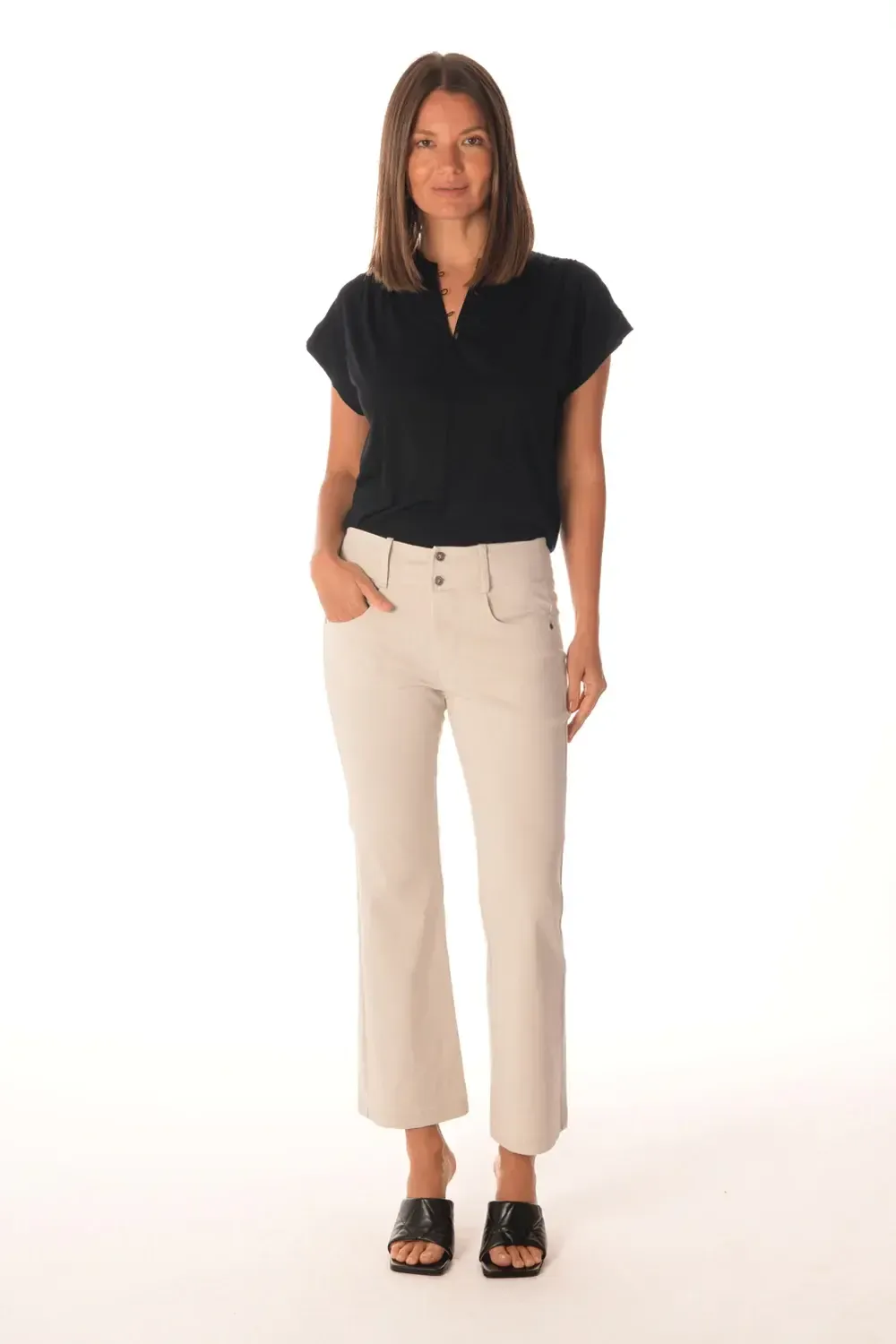 212 Placket Top, Color: Blk, Size: XS