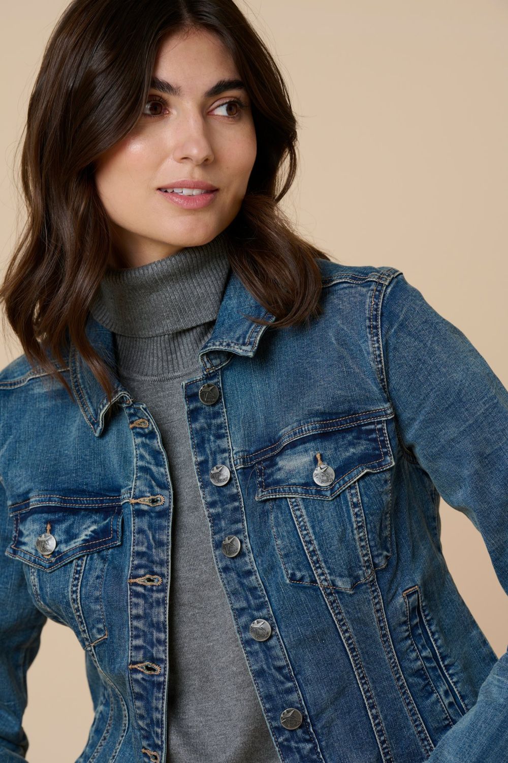 CUalis Denim Jacket, Color: Blue Wash, Size: 34
