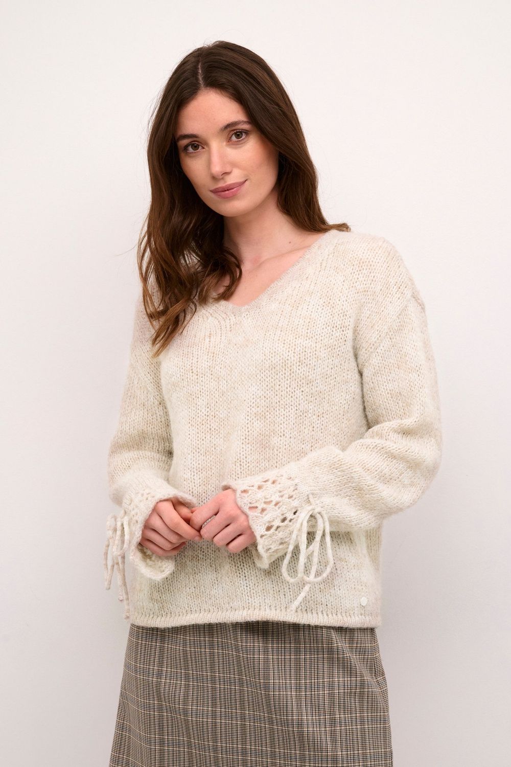 CRNiso Knit Pullover, Color: Beige Melange, Size: S
