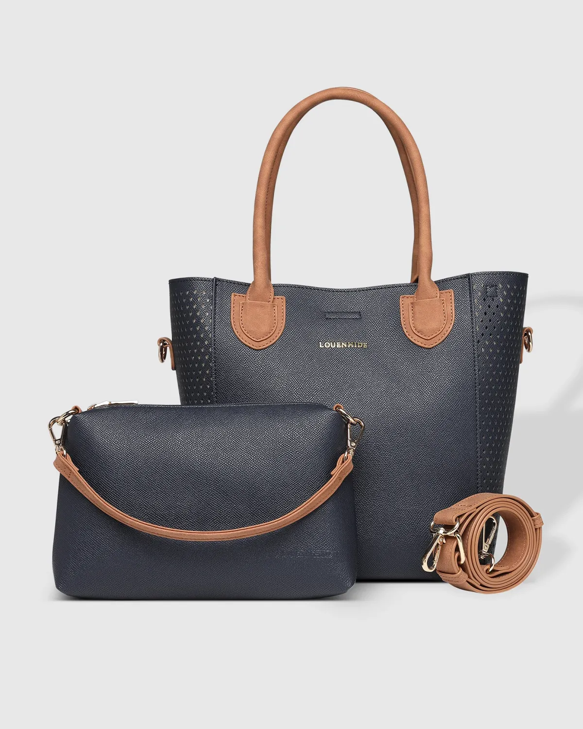 Dublin Tote Bag, Color: Navy Tan