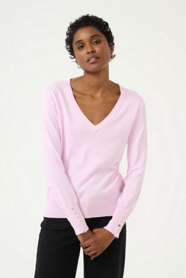 KAlizza V-Neck Knit Pullover Buttons
