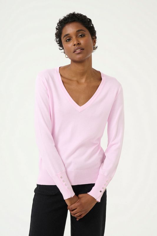 KAlizza V-Neck Knit Pullover Buttons