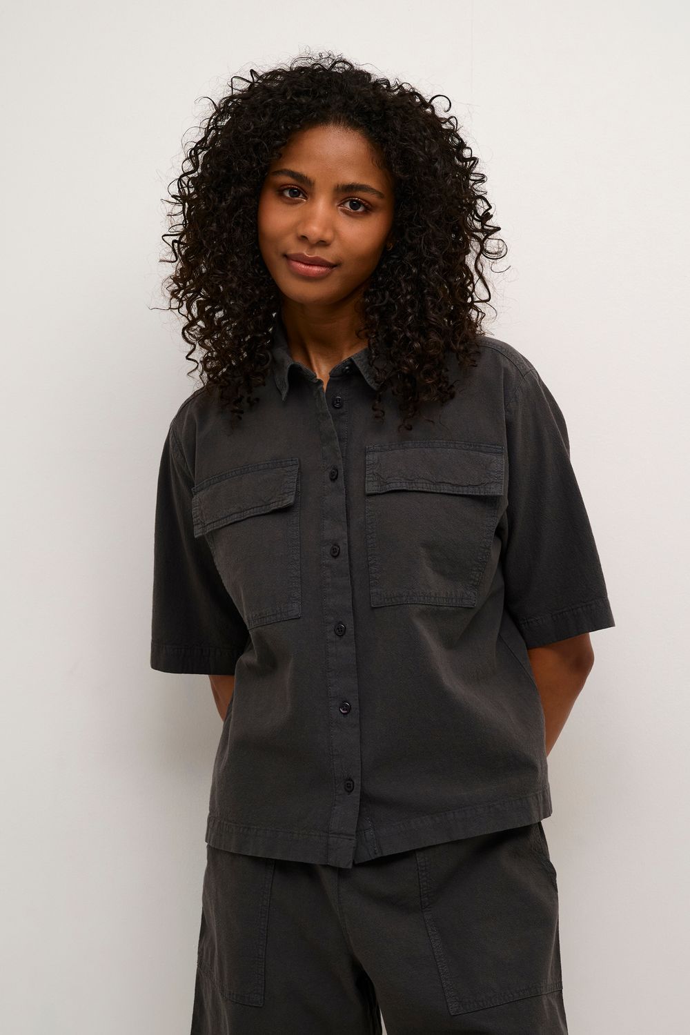 KAnaya Liah Shirt, Color: Black Oyster, Size: 34