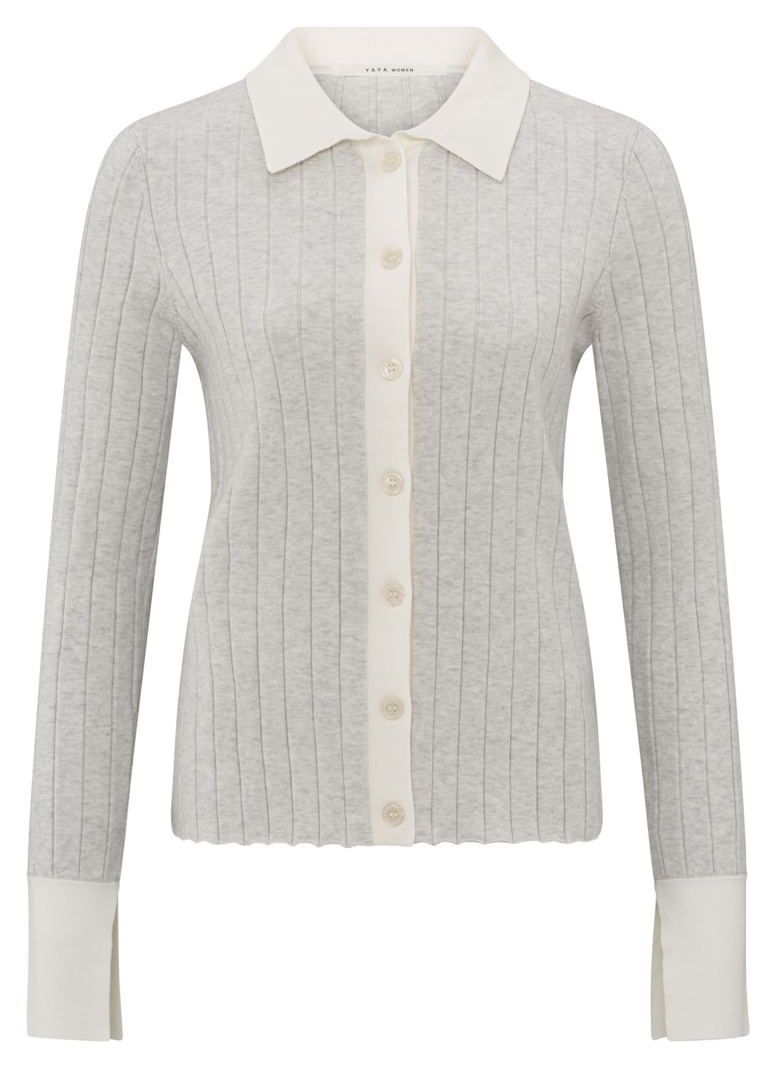 Rib Cardigan with Contrast Details