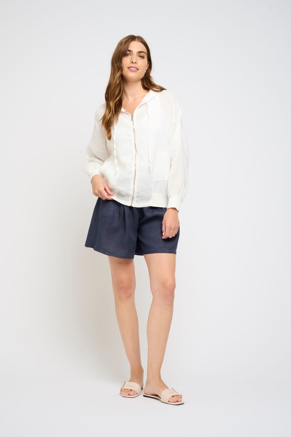 4786 Linen Hood, Color: Whi, Size: XS