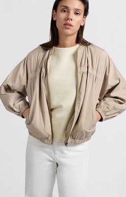 Nylon cropped bomber jacket