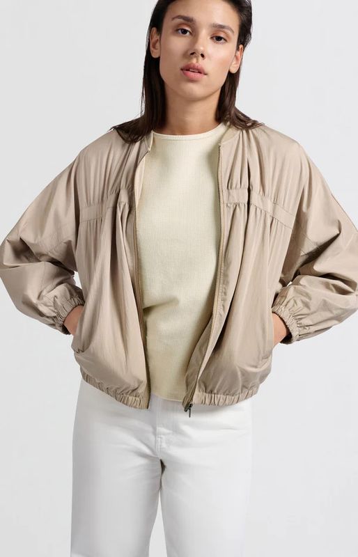 Nylon cropped bomber jacket