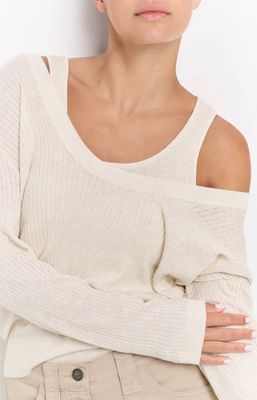 Round rib sweater with tanktop