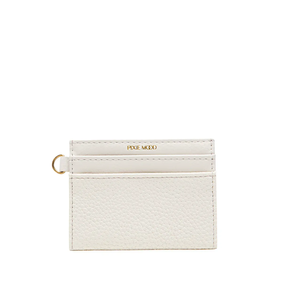 Alex Card Holder, Color: CoconutCream Pebbled