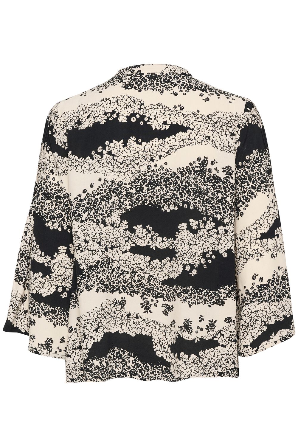 IselinSZ Blouse, Color: Black Wavy Flowers, Size: XS