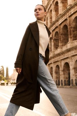 Long length oversized suedine