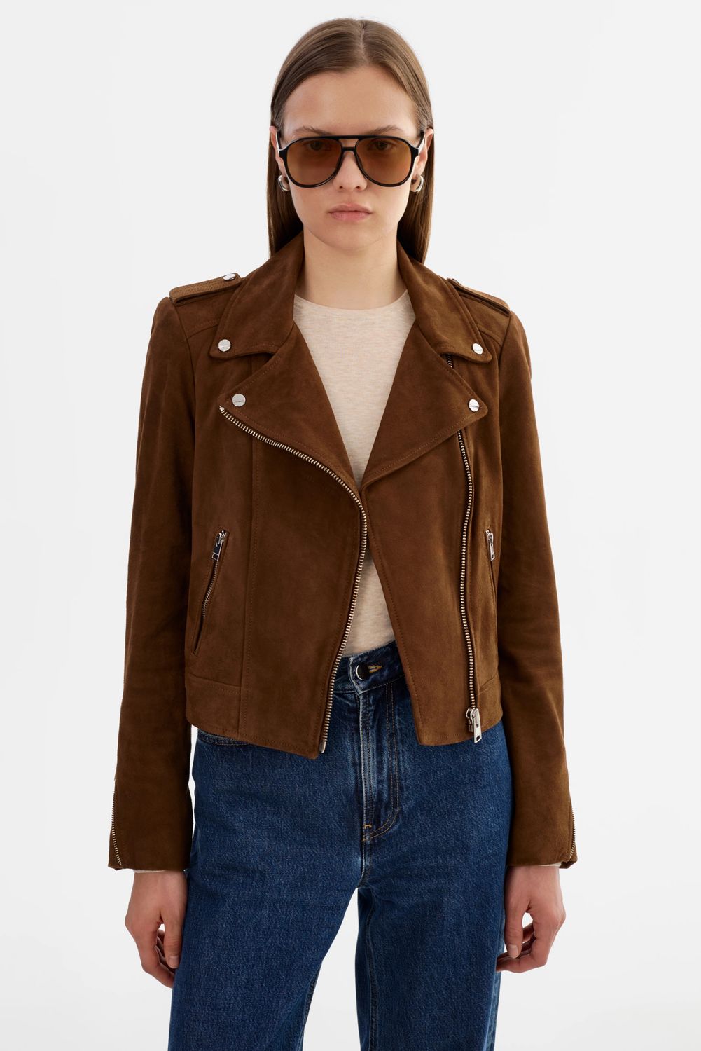 Donna Suede Biker Jacket