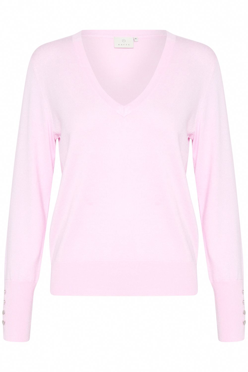 KAlizza V-Neck Knit Pullover Buttons, Color: Lilac Snow, Size: XS