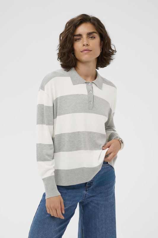 KAlizza Striped Polo Pullover