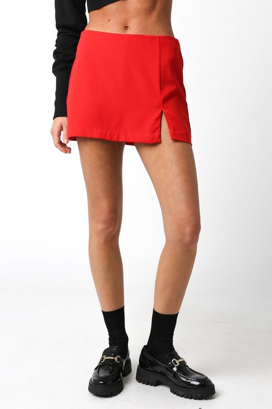 Side Slit Mini Skirt
