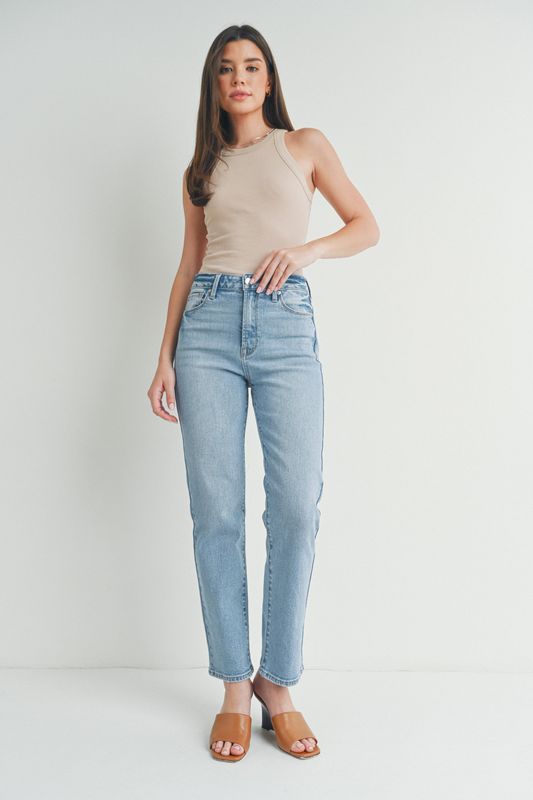 High Rise Straight Leg Jeans