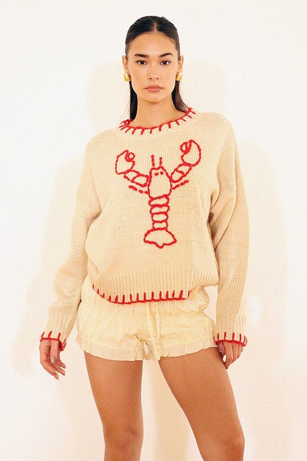 Stitched Lobster Sweater