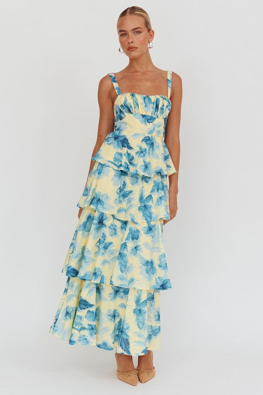Floral Tiered Ruffle Maxi Dress