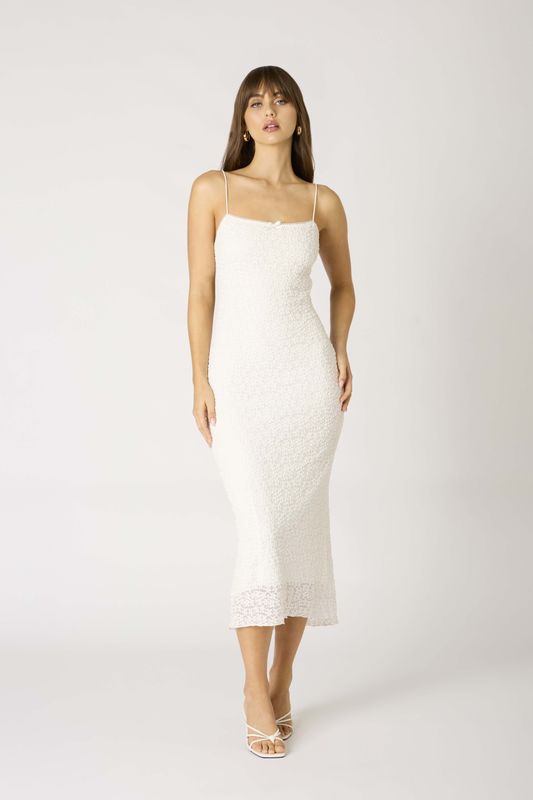 Stretch Lace Midi Dress