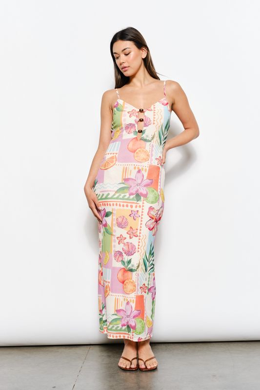 Beaded Mesh Maxi Dress