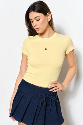 Cherry Beaded Baby Tee