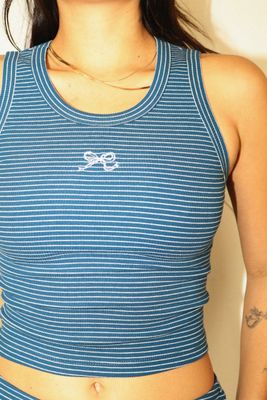 Striped Bow Detail Tank Top
