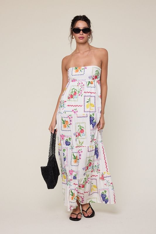 Open Back Tie Tube Maxi Dress