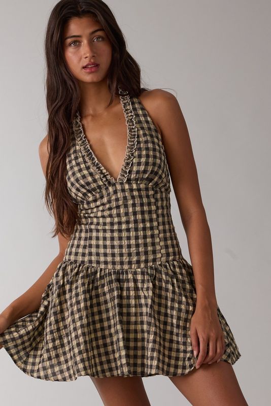 Checker Halter Dress