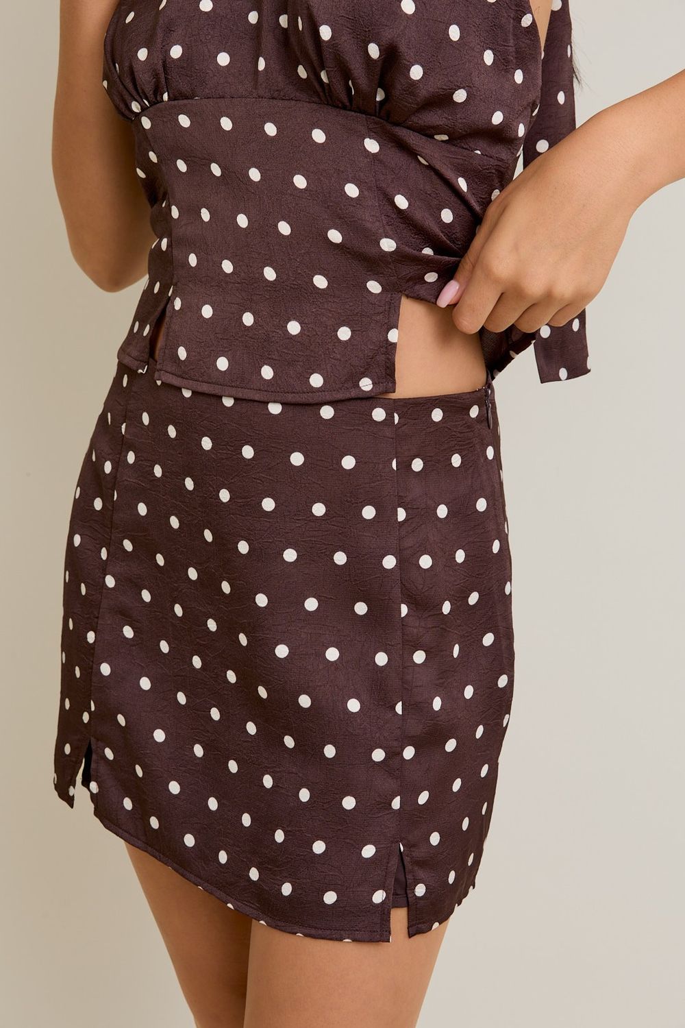 Low Rise Polka Dot Mini Skirt