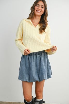 Cable Knit Collar Sweater