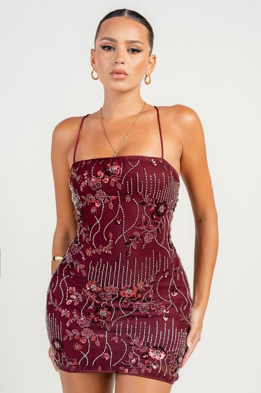 Strappy Embellished Dress