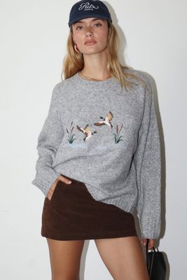 Embroidered Duck Sweater