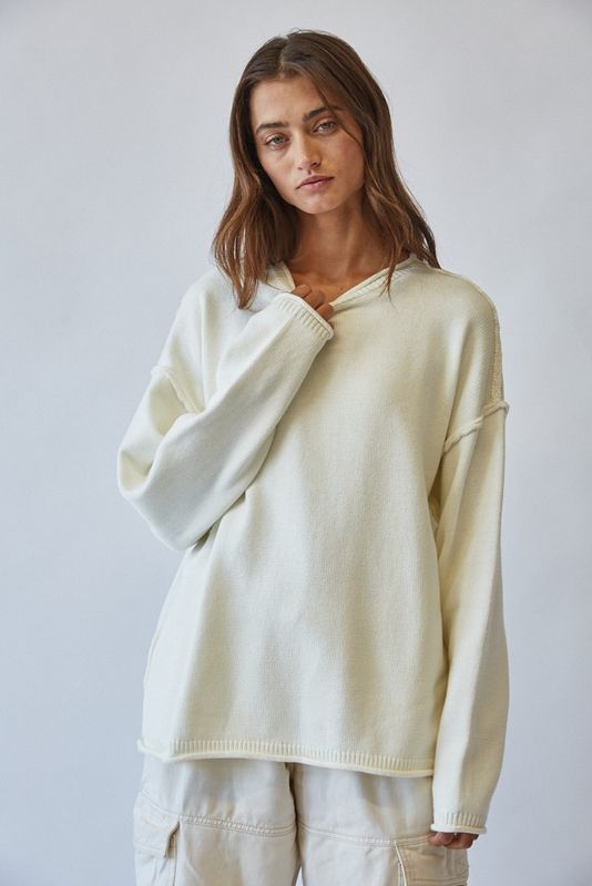 Inside Out Rolled Hem Sweater