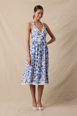 Lace Trim Wrap Dress