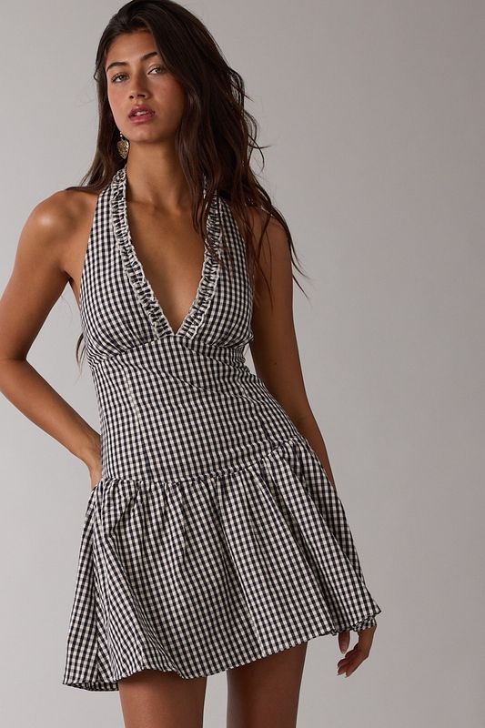 Checker Halter Dress