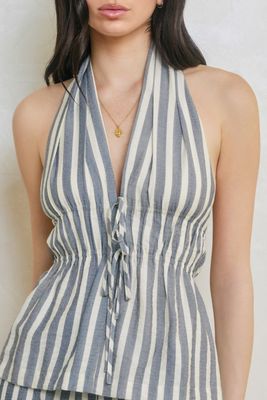 Stripe Halter Neck Top