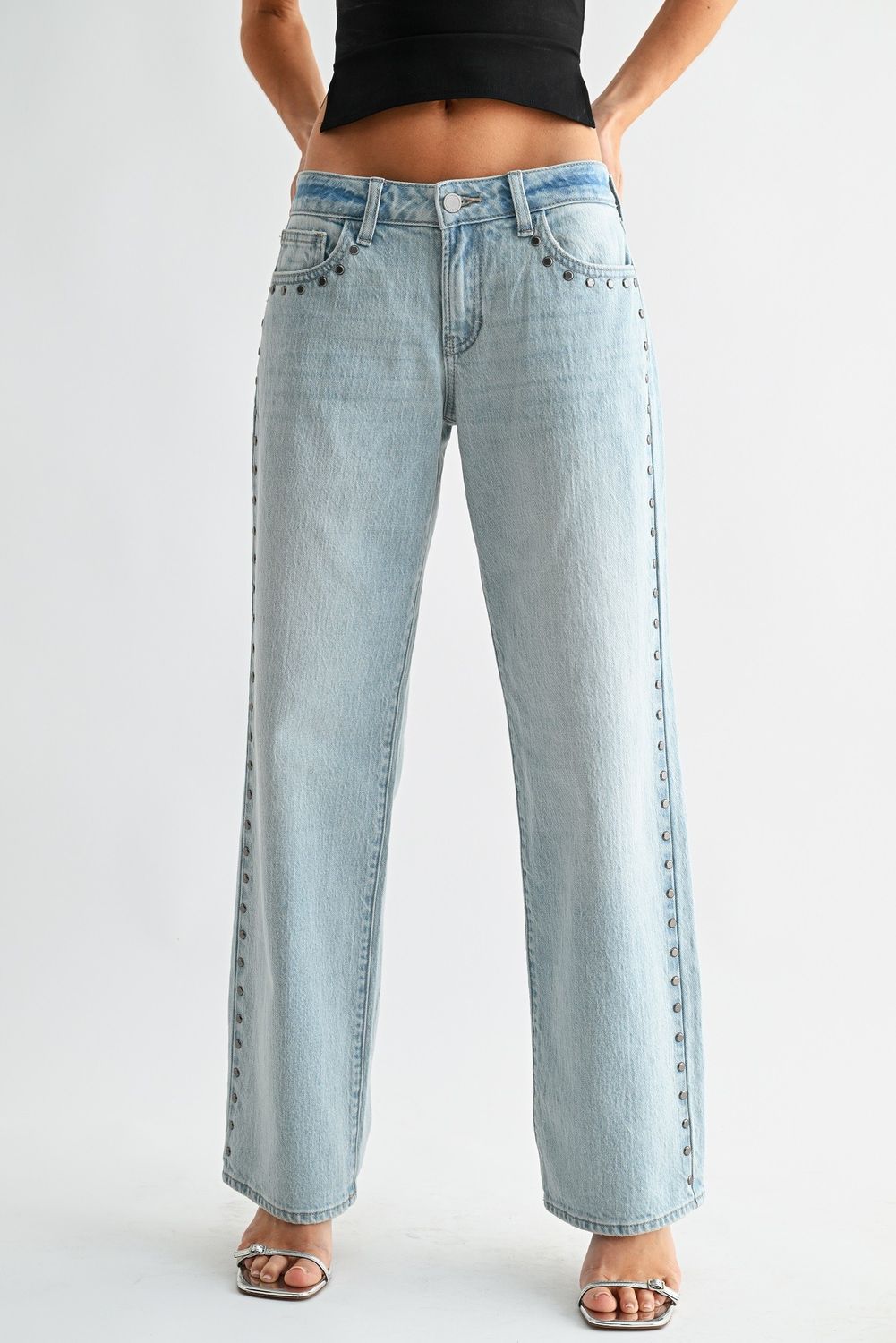 Sarah Low Rise Studded Baggy Pants