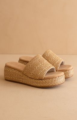 Taniya Raffia Platform Slide