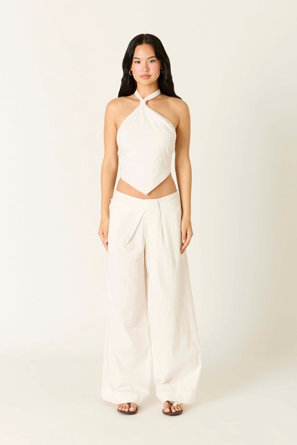 Andrea Wide Leg Pants, Color: Ivory, Size: XSmall