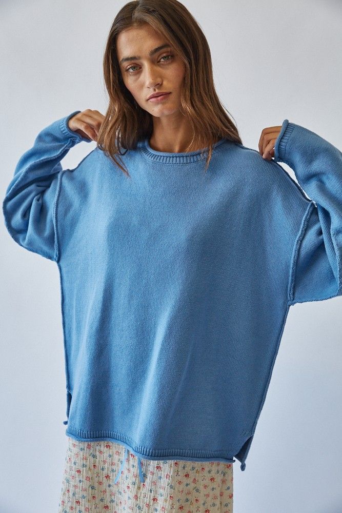 Ellie Inside Out Sweater, Color: Blue, Size: Small