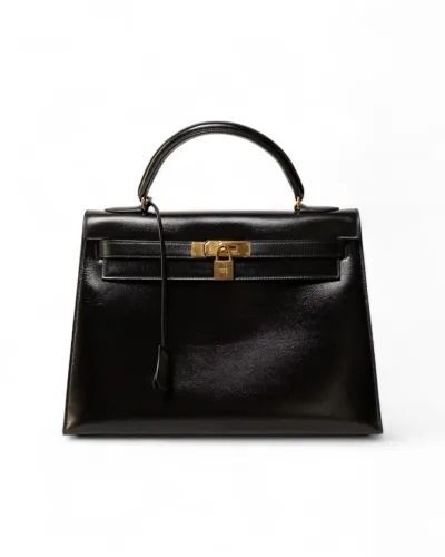 Hermès Kelly 32 Sellier Box Noire