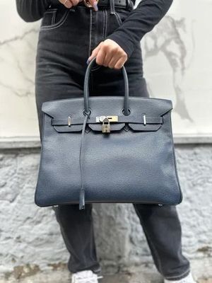 Hermès Birkin 35 Evergrain Blue De Prusse Hermès Birkin 35 Evergrain Blue De Prusse
