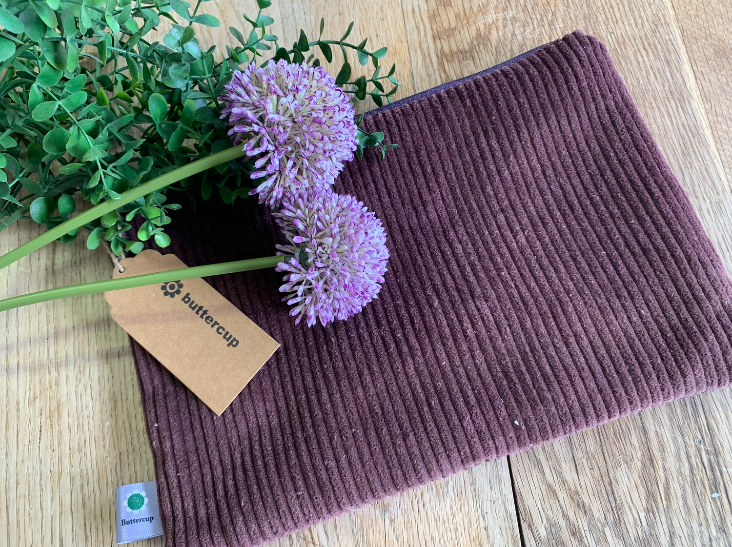 large cotton corduroy make-up purse